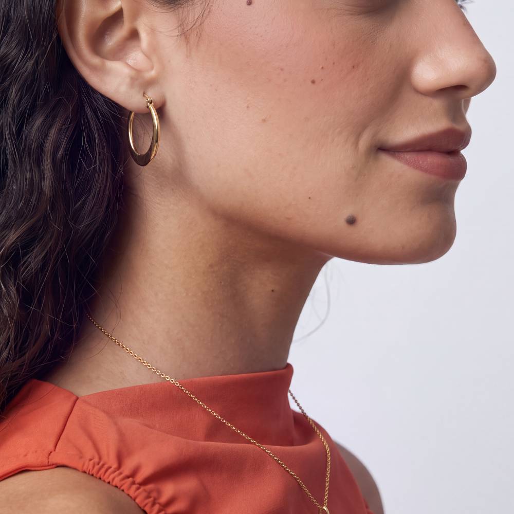 Cleo Crescent Hoop Earrings in Gold PVD Plating-4 product photo