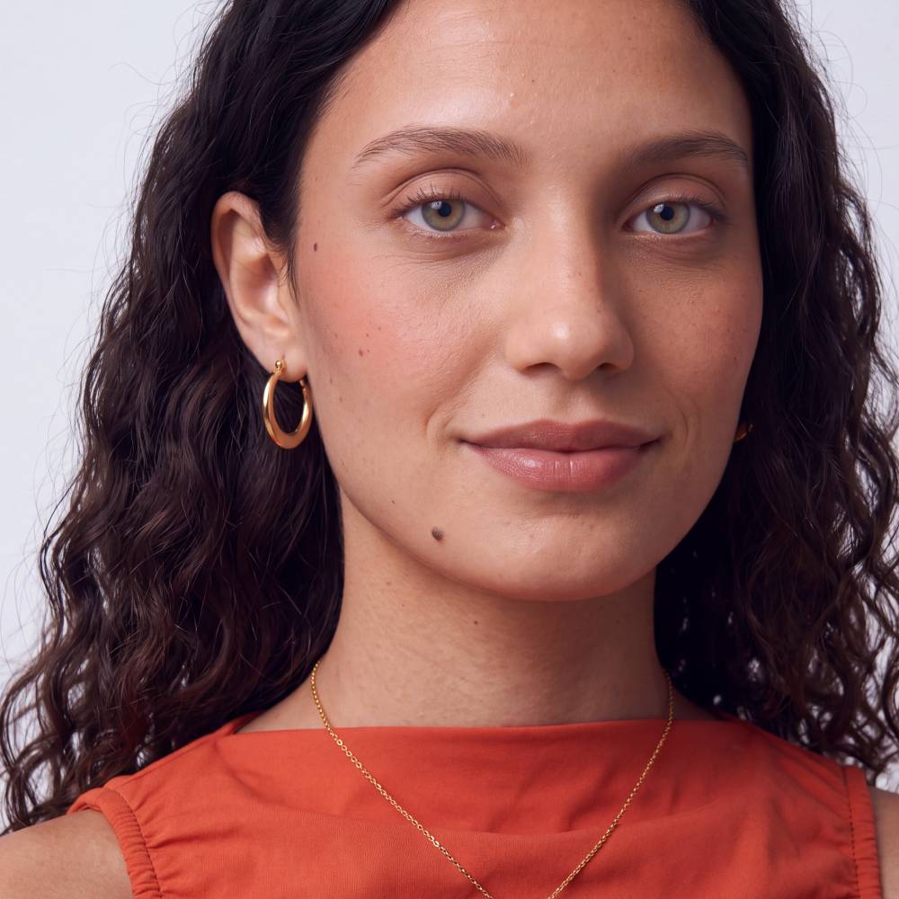 Cleo Crescent Hoop Earrings in Gold PVD Plating-2 product photo