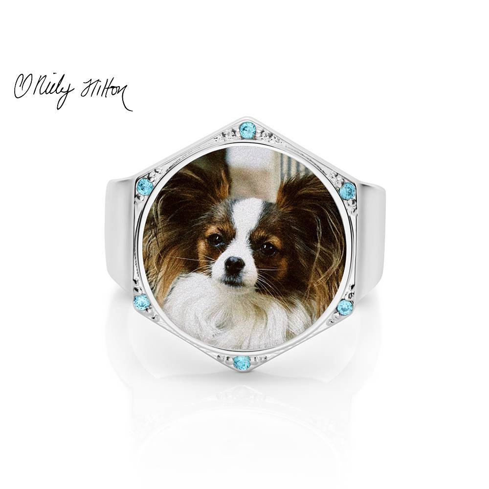 Coco Hexagon Ring in Silver Finish-4 Coco Hexagon Ring in Silver Finish-4 product photo