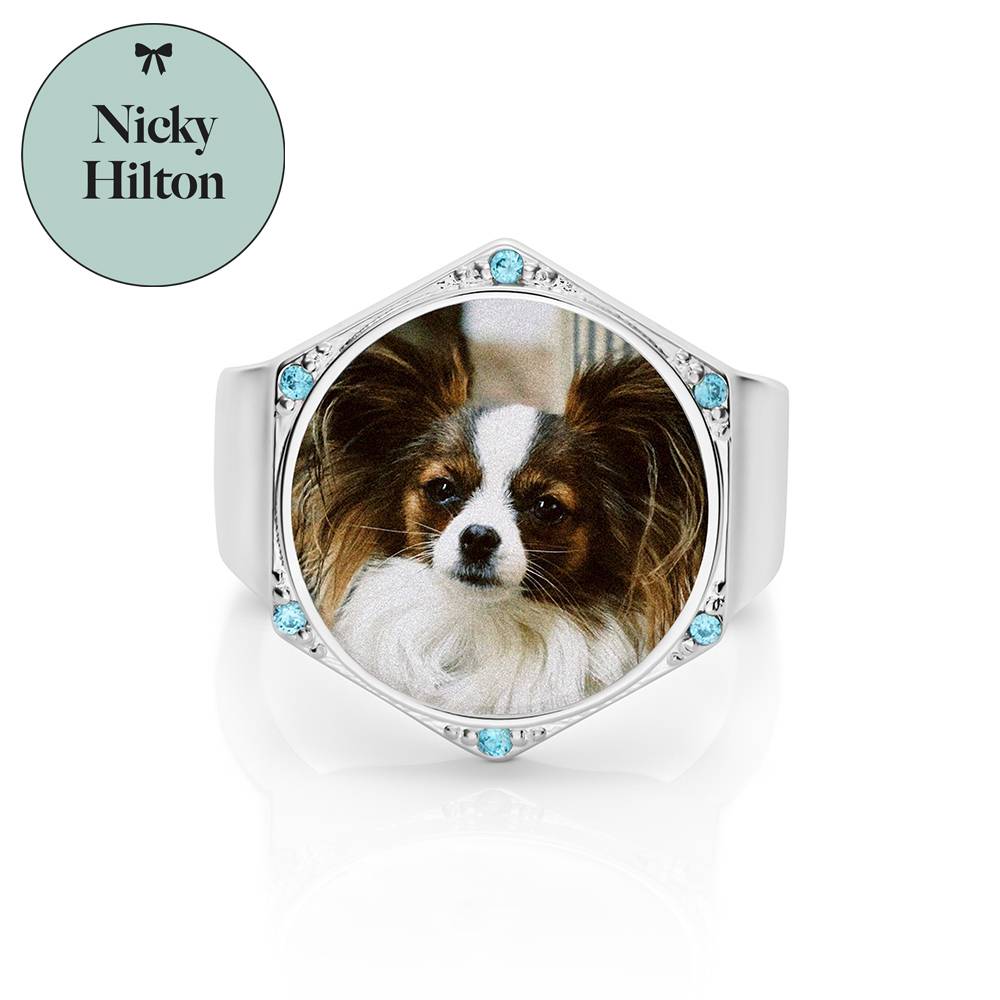 Coco Hexagon Photo Ring in Silver-3 product photo
