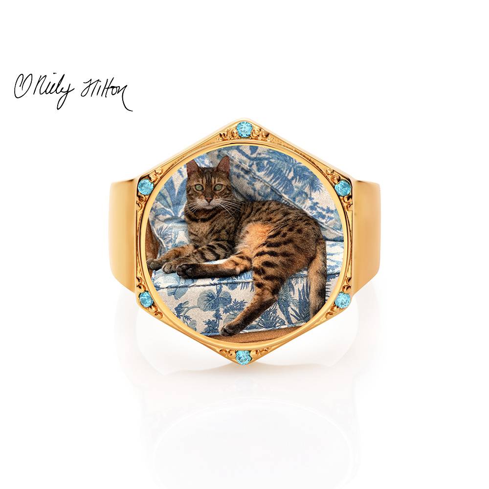 Coco Hexagon Ring in Gold Finish product photo