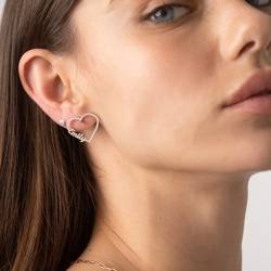 ★TATIANA★ Silver 925 Emblem Heart One Touch Earrings EC196 720103455_1.jpg