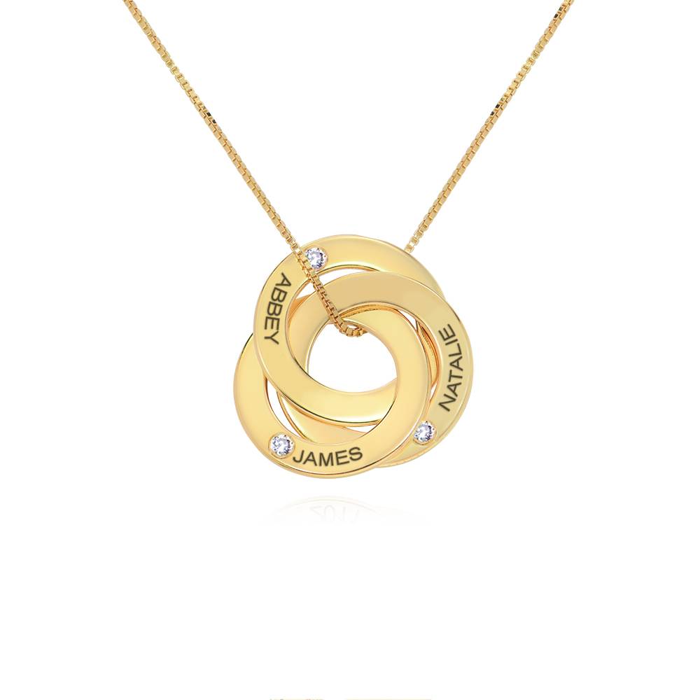 Russian Ring Necklace with Diamonds in 10K Solid Yellow Gold-1 Russian Ring Necklace with Diamonds in 10K Solid Yellow Gold-1 product photo