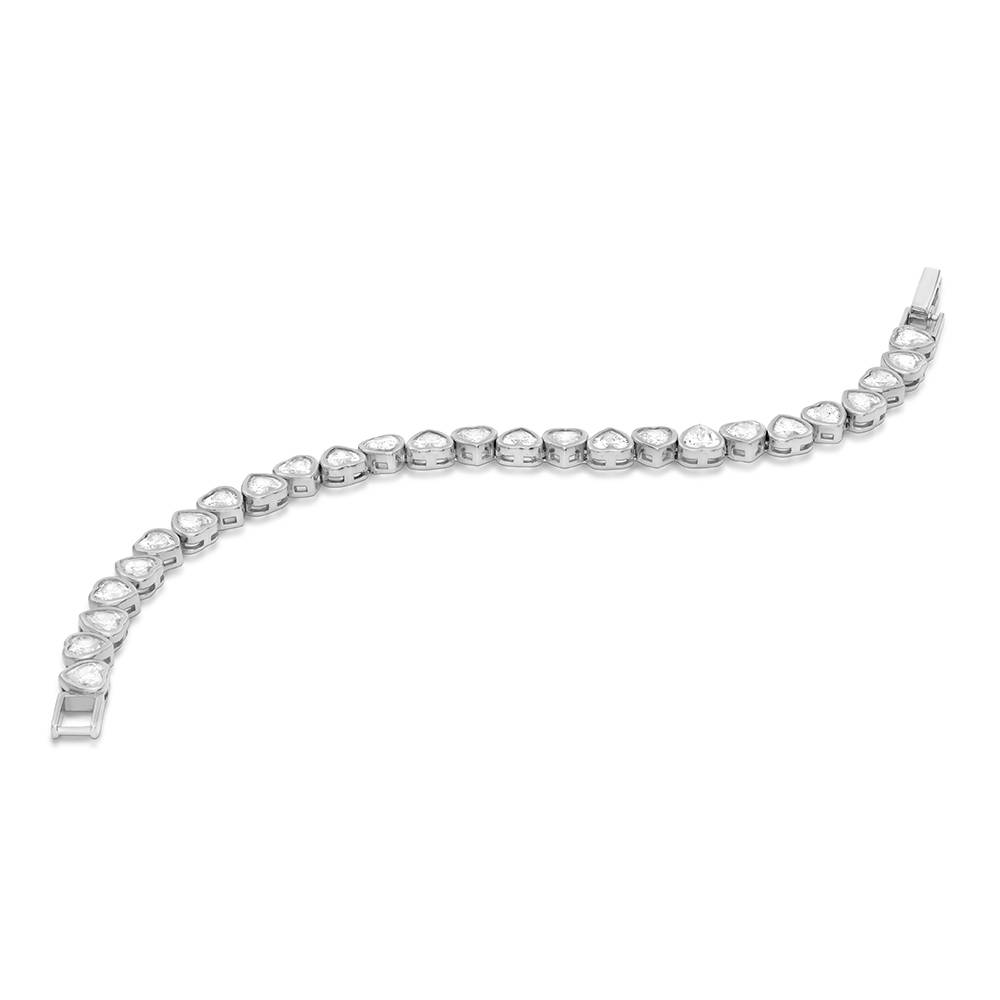 Endless Grace Tennis Bracelet in Silver with Heart Cubic Zirconia-1 Endless Grace Tennis Bracelet in Silver with Heart Cubic Zirconia-1 product photo