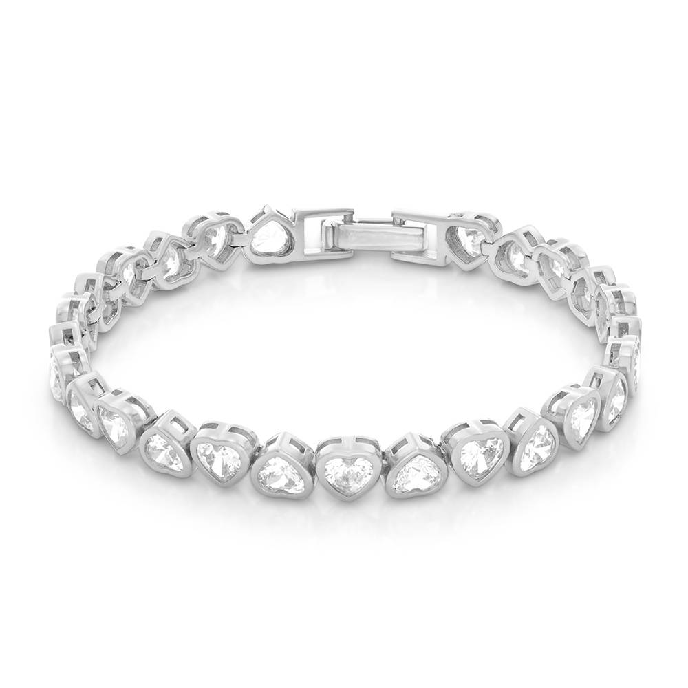 Endless Grace Tennis Bracelet in Silver with Heart Cubic Zirconia-2 Endless Grace Tennis Bracelet in Silver with Heart Cubic Zirconia-2 product photo