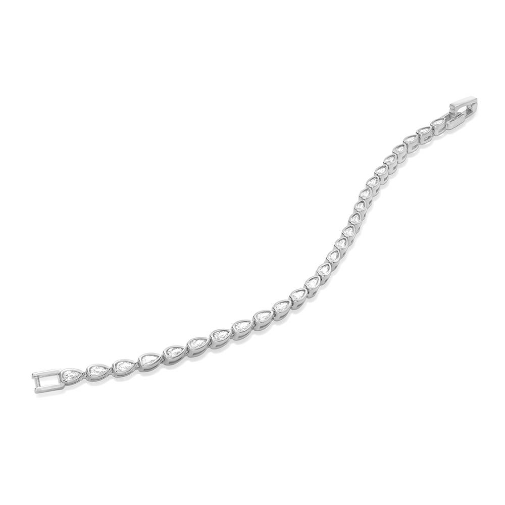 Endless Grace Tennis Bracelet in Silver with Pear Cubic Zirconia-2 product photo