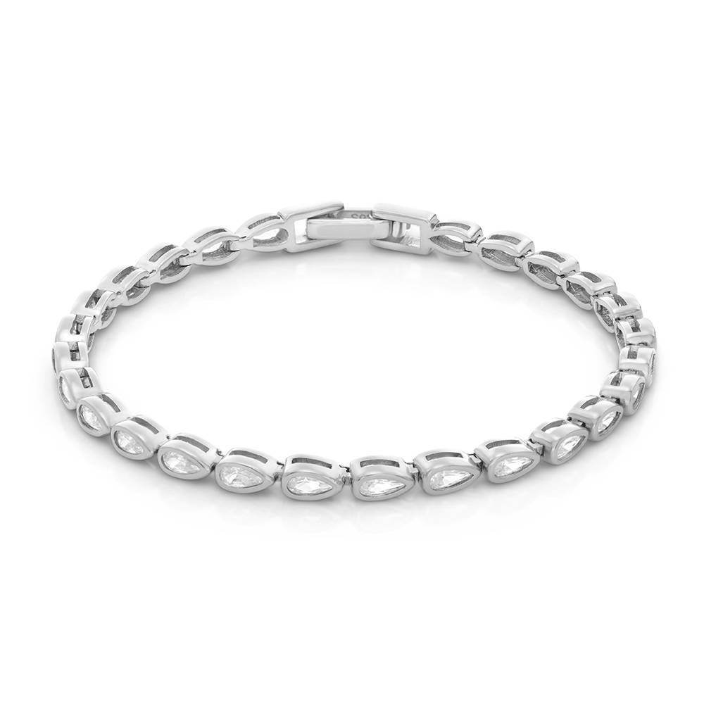 Endless Grace Tennis Bracelet in Silver with Pear Cubic Zirconia-1 product photo
