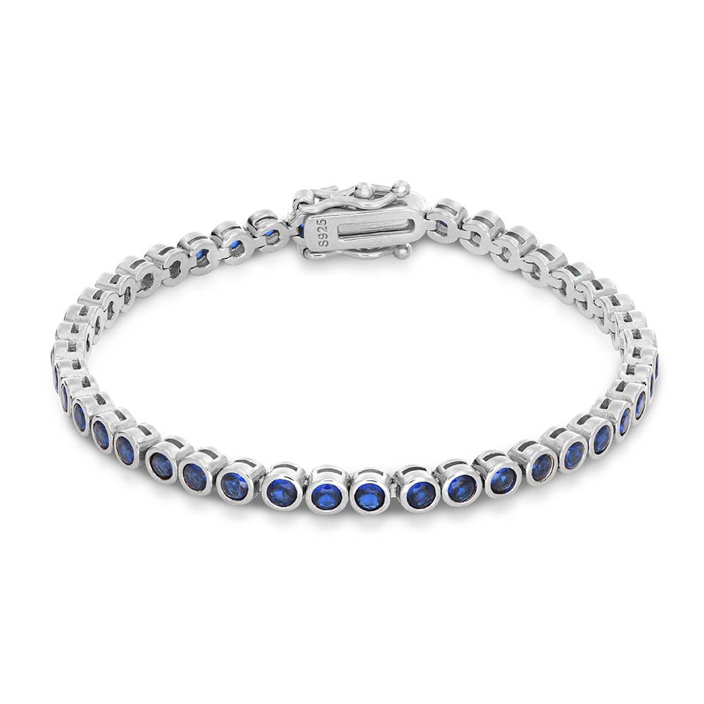 Endless Grace Tennis Bracelet in Silver with Round Blue Cubic Zirconia-2 Endless Grace Tennis Bracelet in Silver with Round Blue Cubic Zirconia-2 product photo