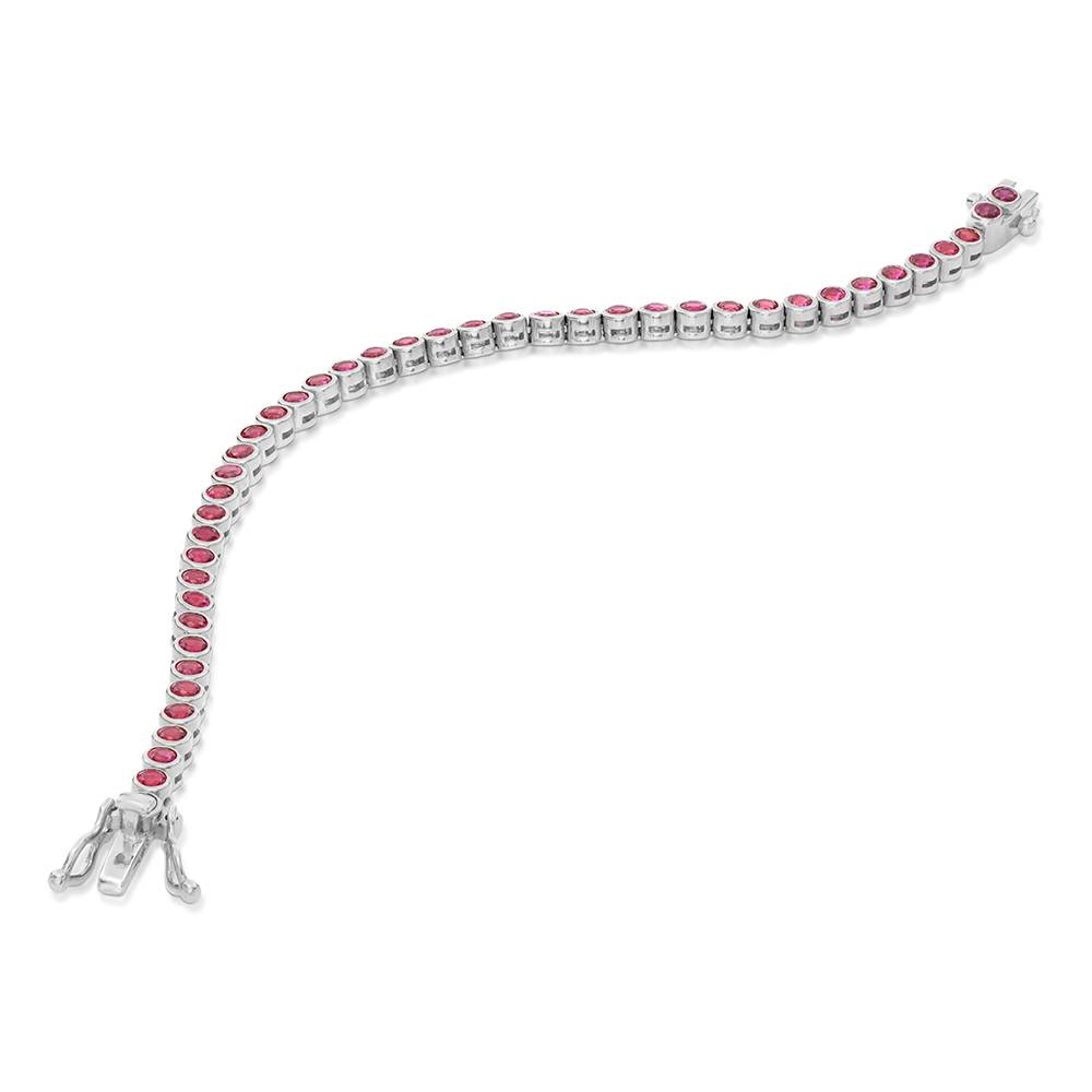 Endless Grace Tennis Bracelet in Silver with Round Red Cubic Zirconia-2 product photo