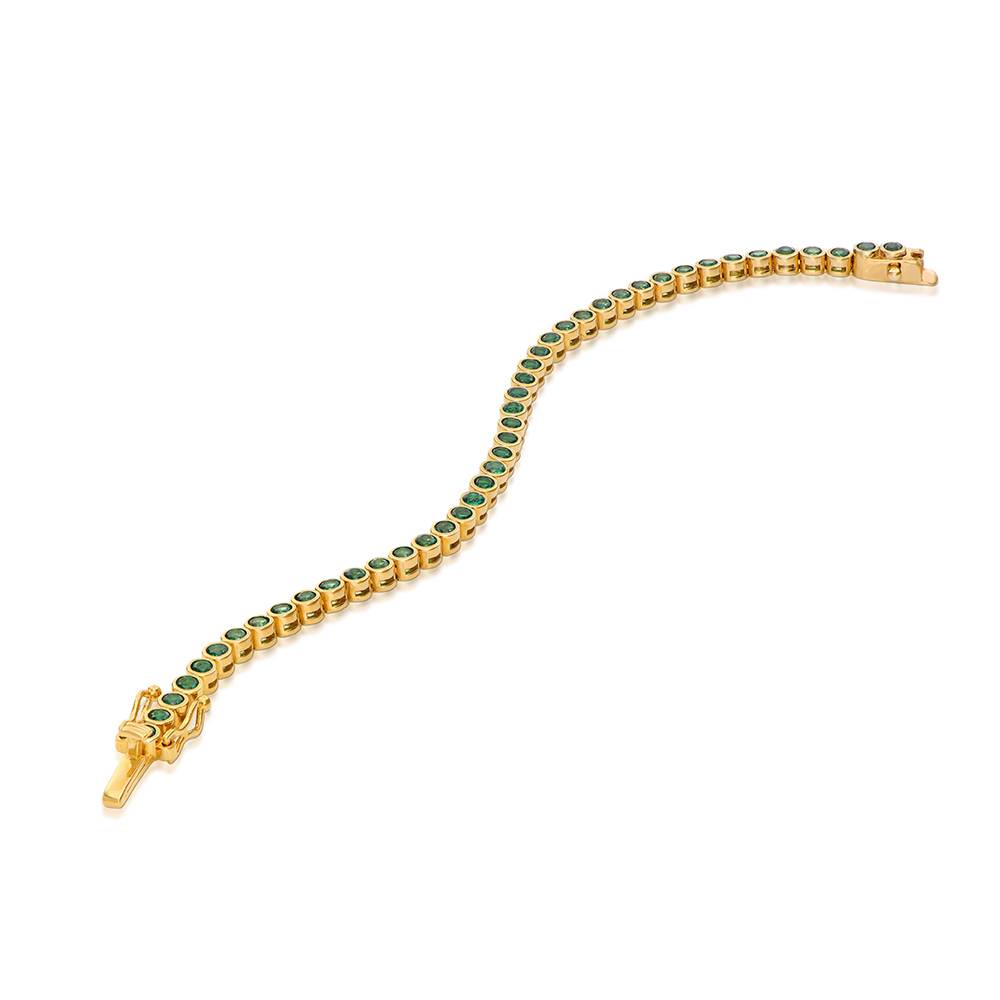 Endless Grace Tennis Bracelet in Vermeil with Round Green Cubic Zirconia-1 product photo