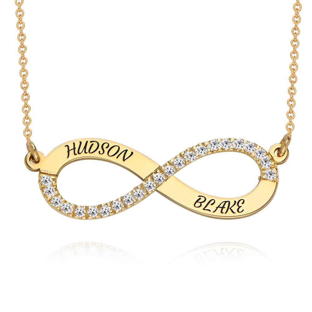 Endless Love Infinity Necklace with 0.23CT Diamonds in Gold Vermeil ...