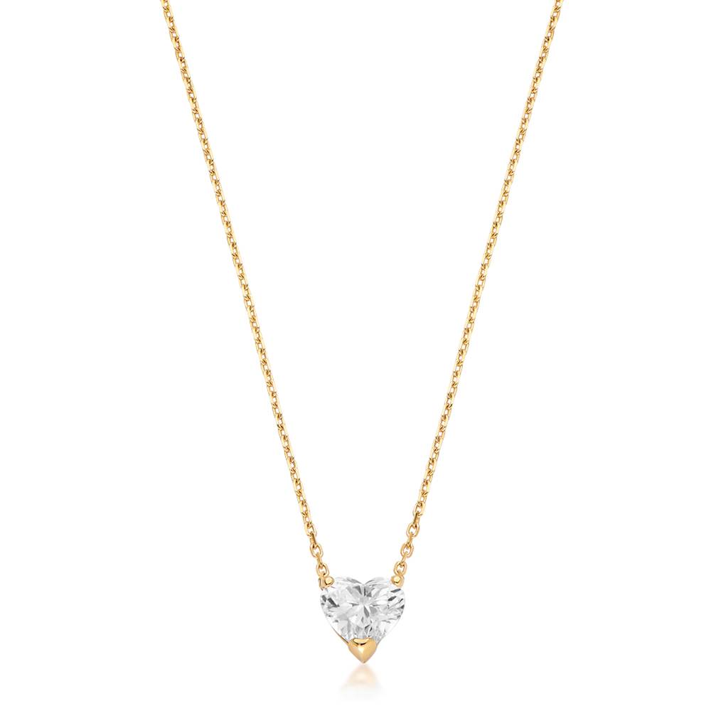 Eternal Heart Diamond Necklace with 1CT Diamond in 14K Solid Yellow Gold-1 Eternal Heart Diamond Necklace with 1CT Diamond in 14K Solid Yellow Gold-1 product photo