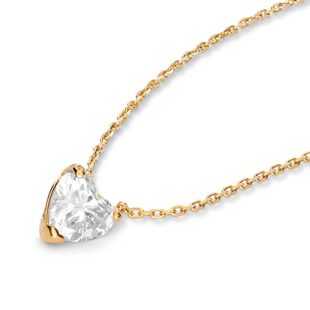 Eternal Heart Diamond Necklace with 1CT Diamond in 14K Solid Yellow Gold-5 Eternal Heart Diamond Necklace with 1CT Diamond in 14K Solid Yellow Gold-5 product photo