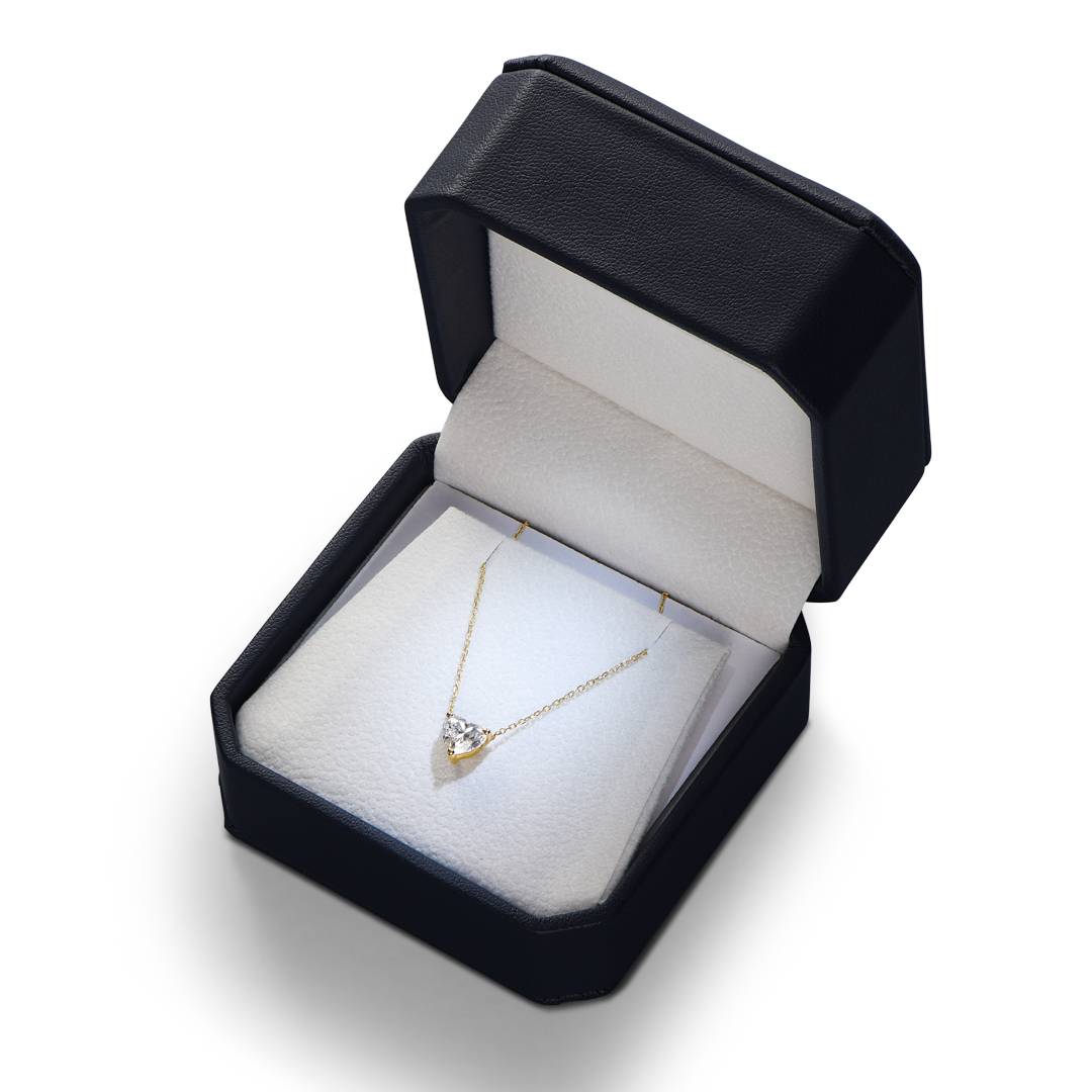 Eternal Heart Diamond Necklace with 1CT Diamond in 14K Solid Yellow Gold-3 Eternal Heart Diamond Necklace with 1CT Diamond in 14K Solid Yellow Gold-3 product photo