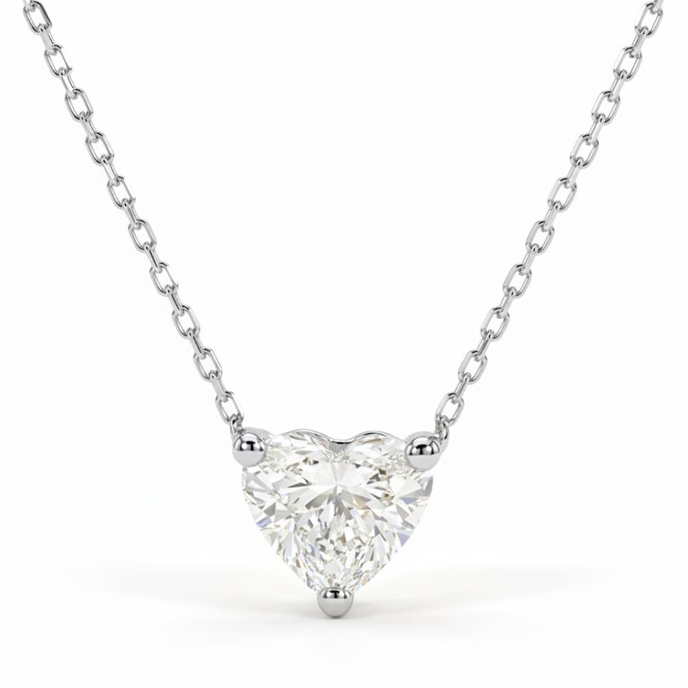 Eternal Heart Diamond Necklace with 1CT Diamond in Sterling Silver-7 product photo