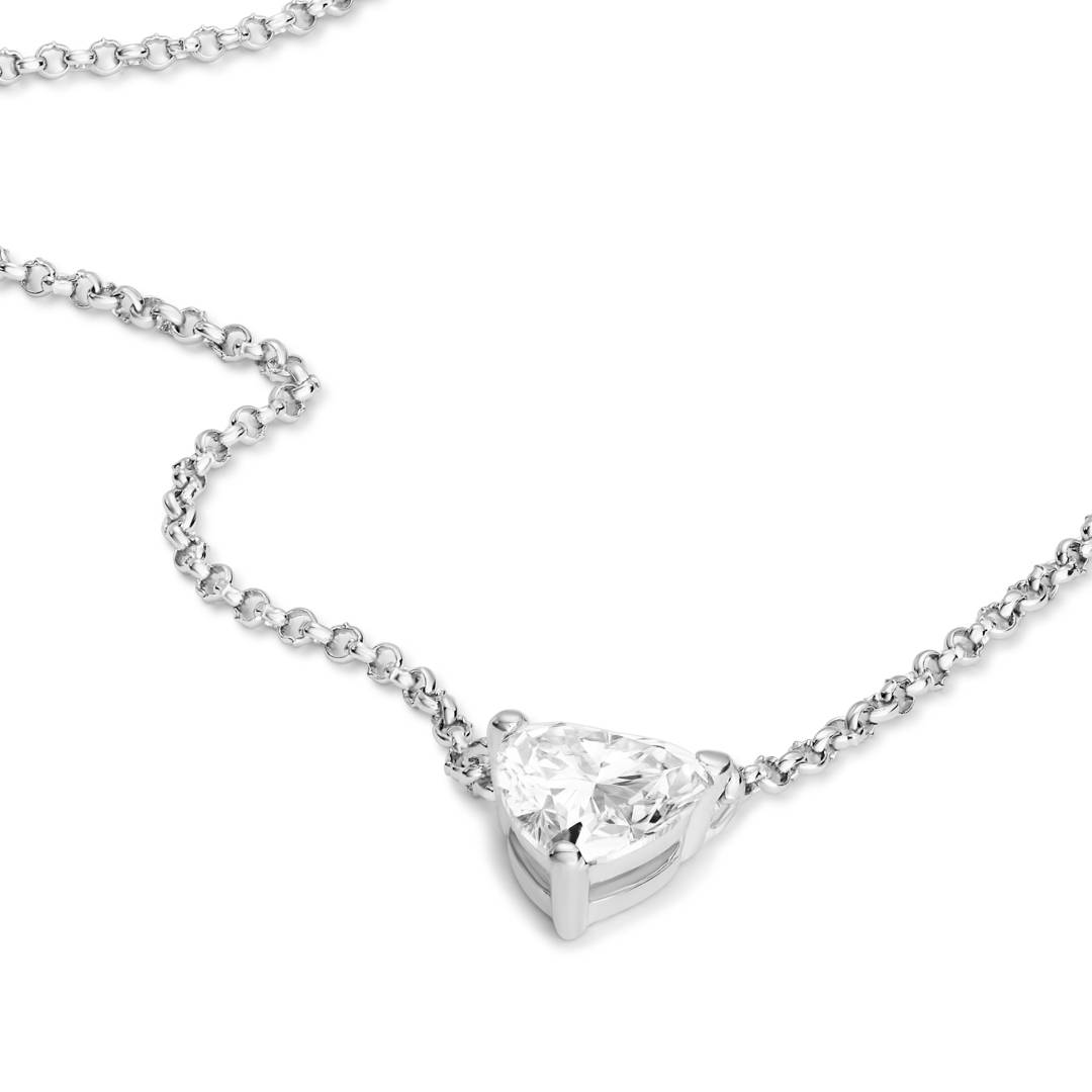 Eternal Heart Diamond Necklace with 1CT Diamond in Sterling Silver-2 product photo