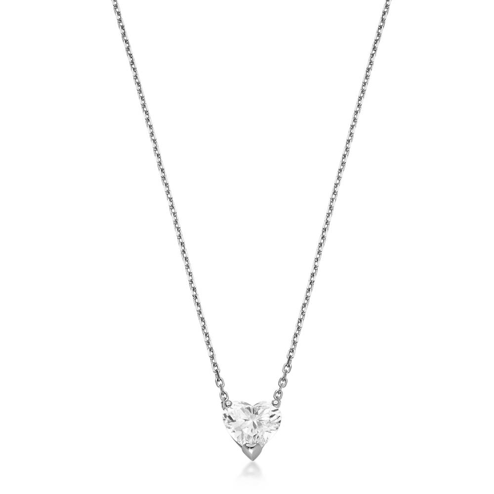 Eternal Heart Diamond Necklace with 1CT Diamond in Sterling Silver-6 product photo