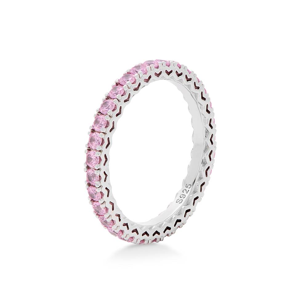 Eternal Shine Tennis Ring in Silver with Light Pink Cubic Zirconia-1 Eternal Shine Tennis Ring in Silver with Light Pink Cubic Zirconia-1 product photo