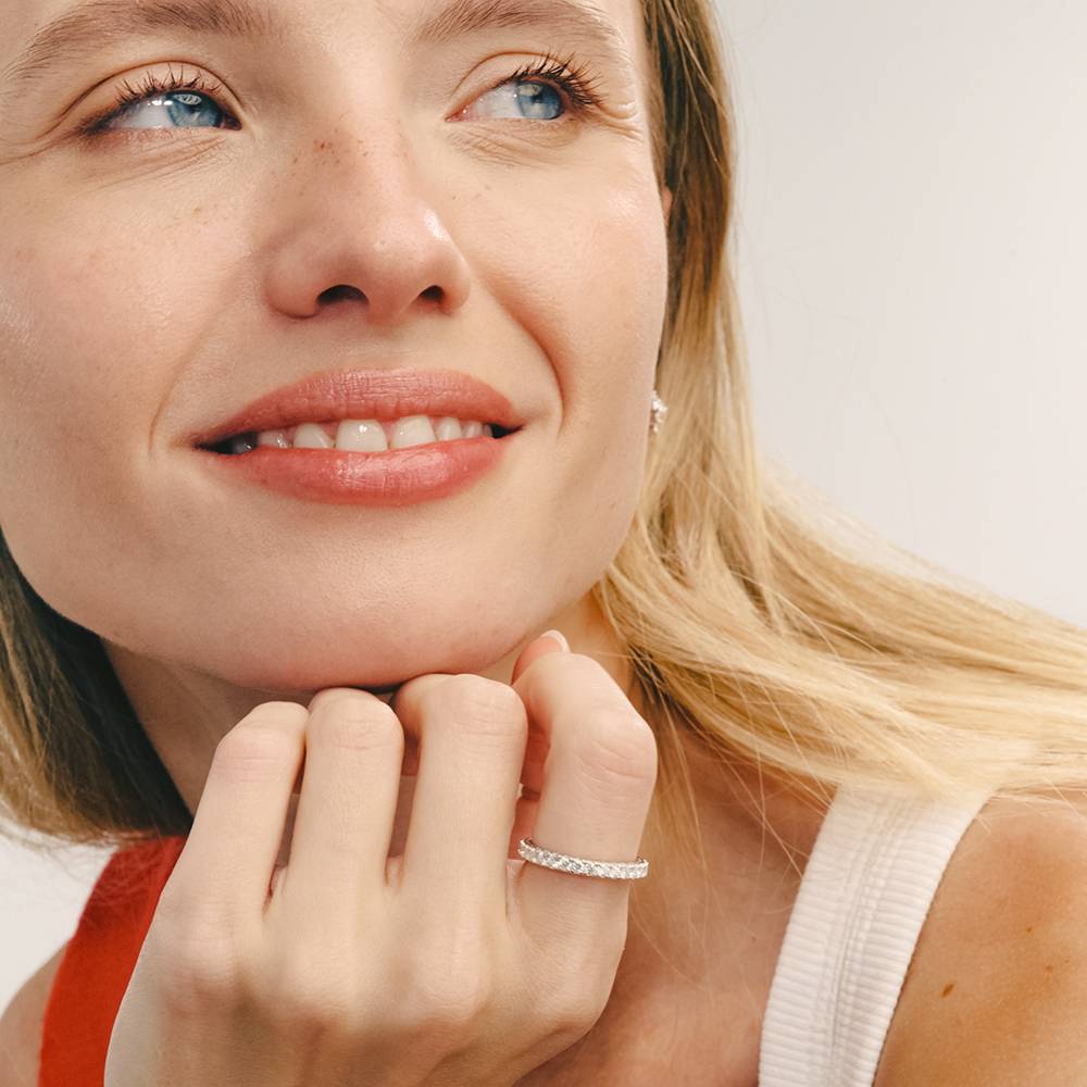 Eternal Shine Tennis Ring in Silver with Cubic Zirconia-1 product photo