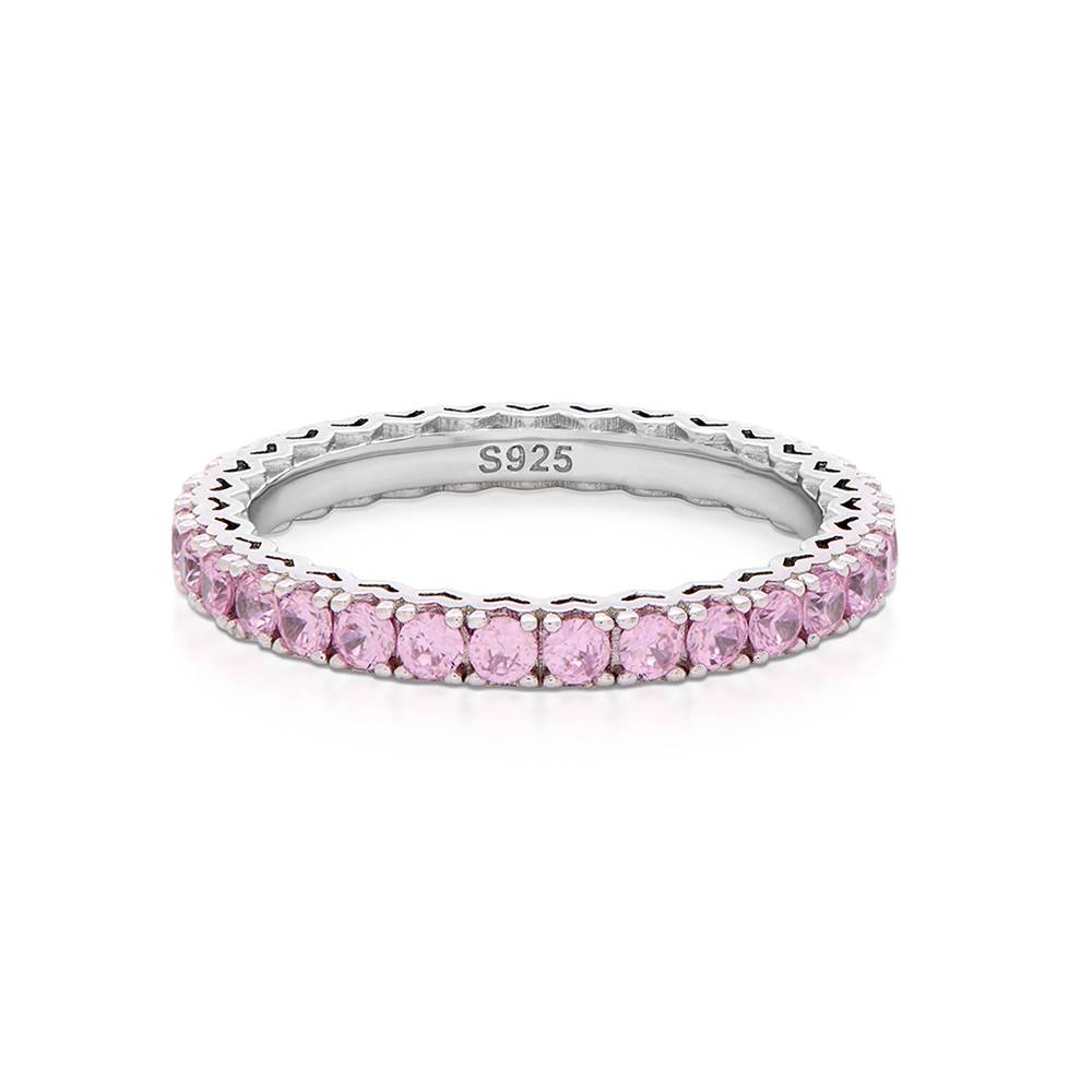 Eternal Shine Tennis Ring in Silver with Light Pink Cubic Zirconia-2 Eternal Shine Tennis Ring in Silver with Light Pink Cubic Zirconia-2 product photo