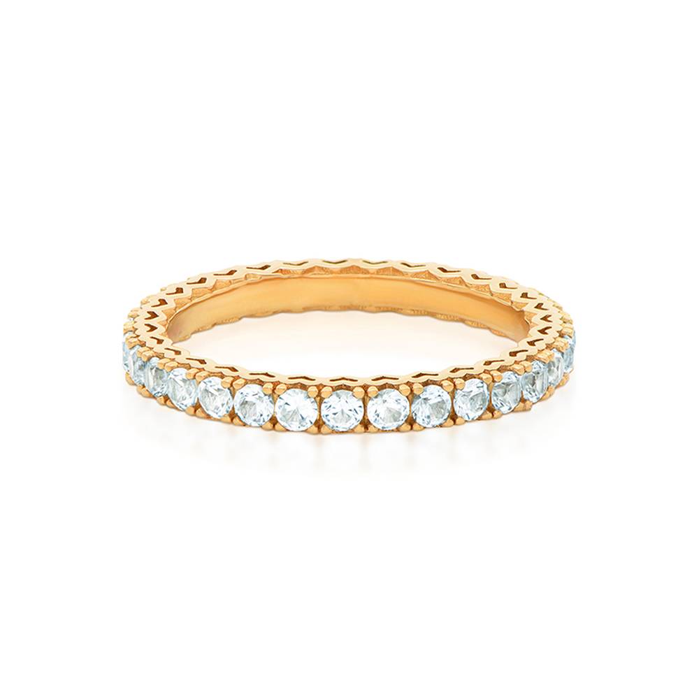 Eternal Shine Tennis Ring in Vermeil with Light Blue Cubic Zirconia-1 Eternal Shine Tennis Ring in Vermeil with Light Blue Cubic Zirconia-1 product photo