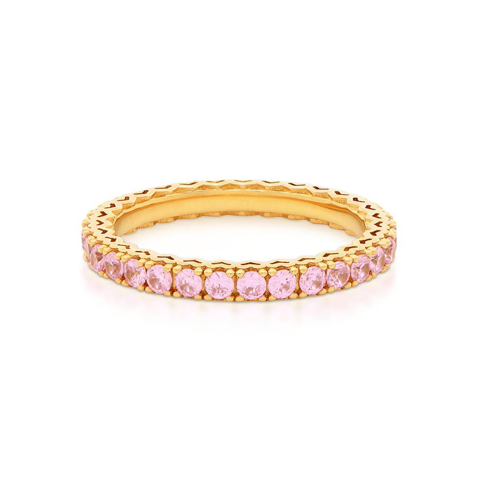 Eternal Shine Tennis Ring in Gold Vermeil with Light Pink Cubic Zirconia