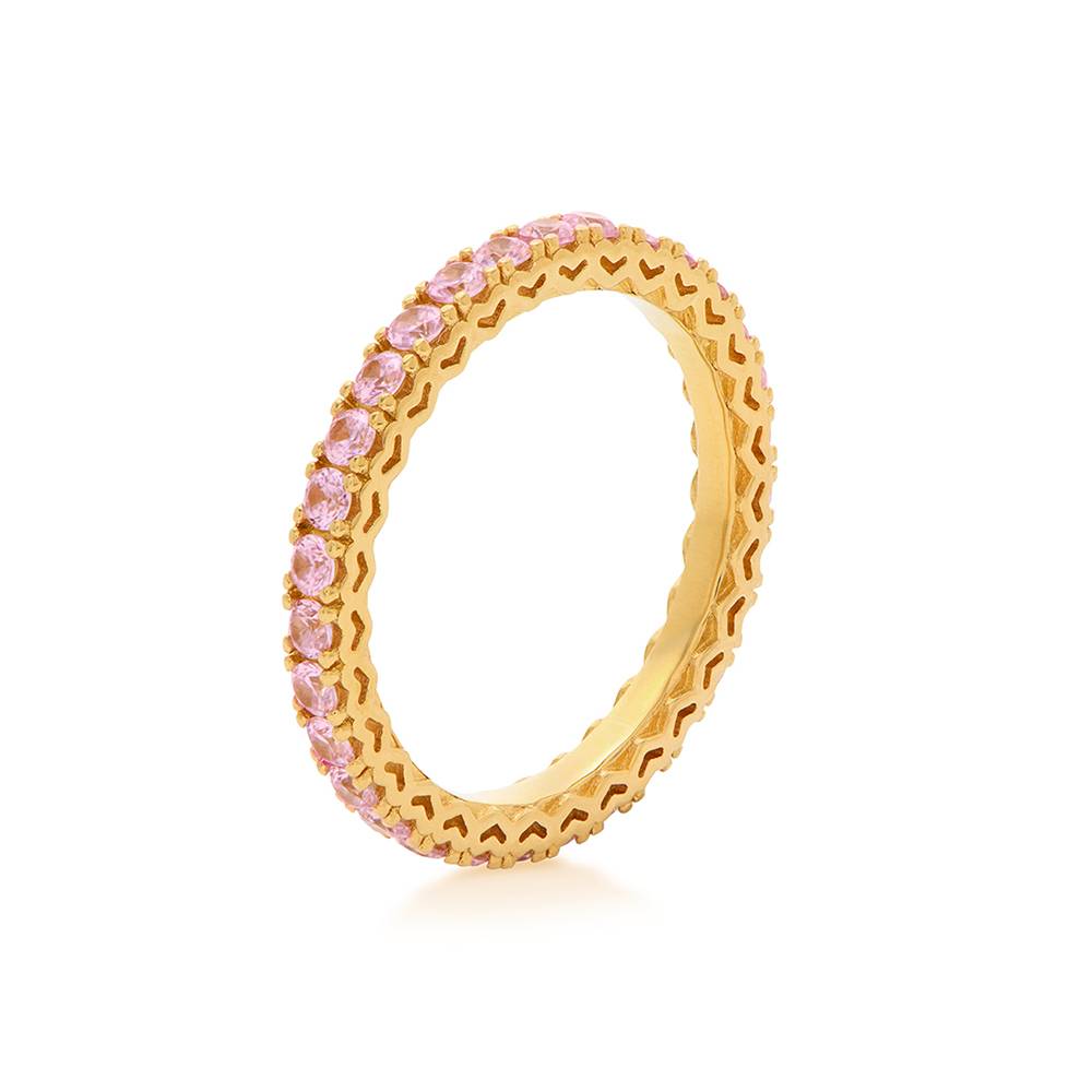 Eternal Shine Tennis Ring in Vermeil with Light Pink Cubic Zirconia-2 Eternal Shine Tennis Ring in Vermeil with Light Pink Cubic Zirconia-2 product photo