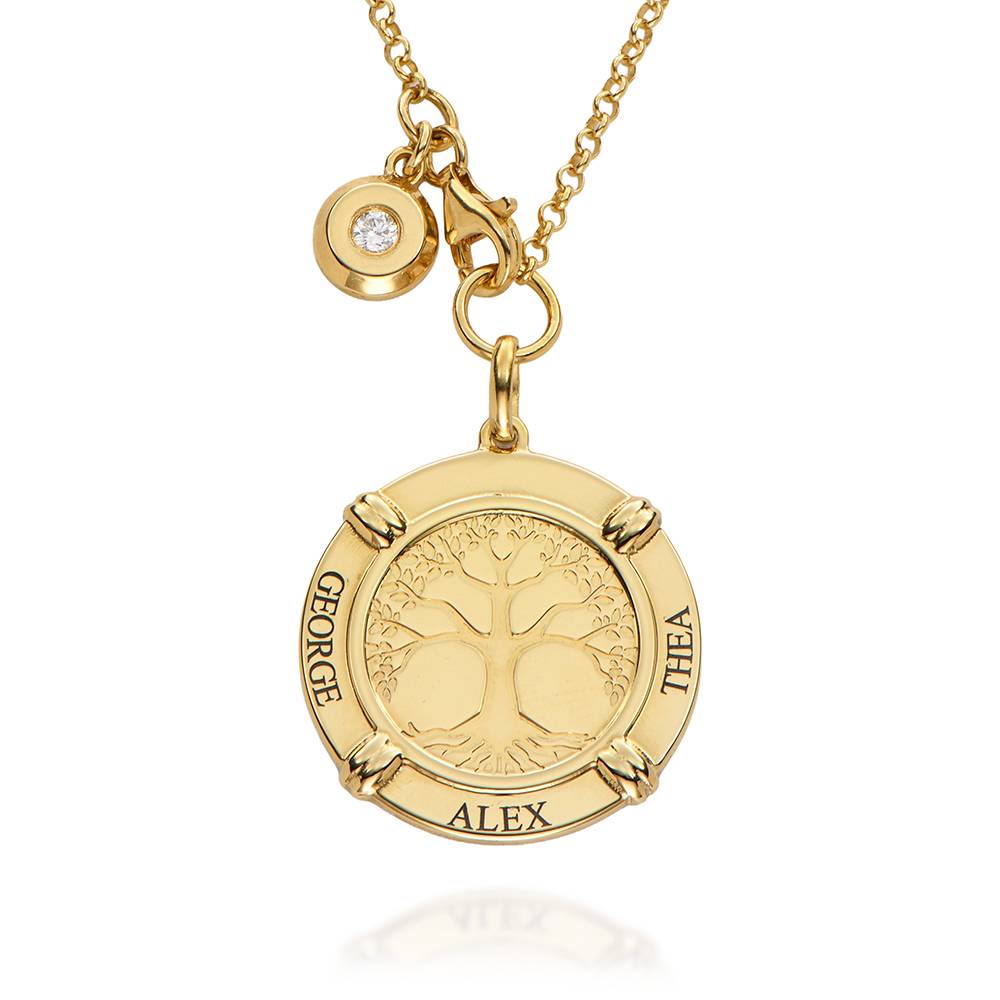 Family Roots Personalized Name Necklace with Diamond Charm in 18K Gold Vermeil-4 product photo