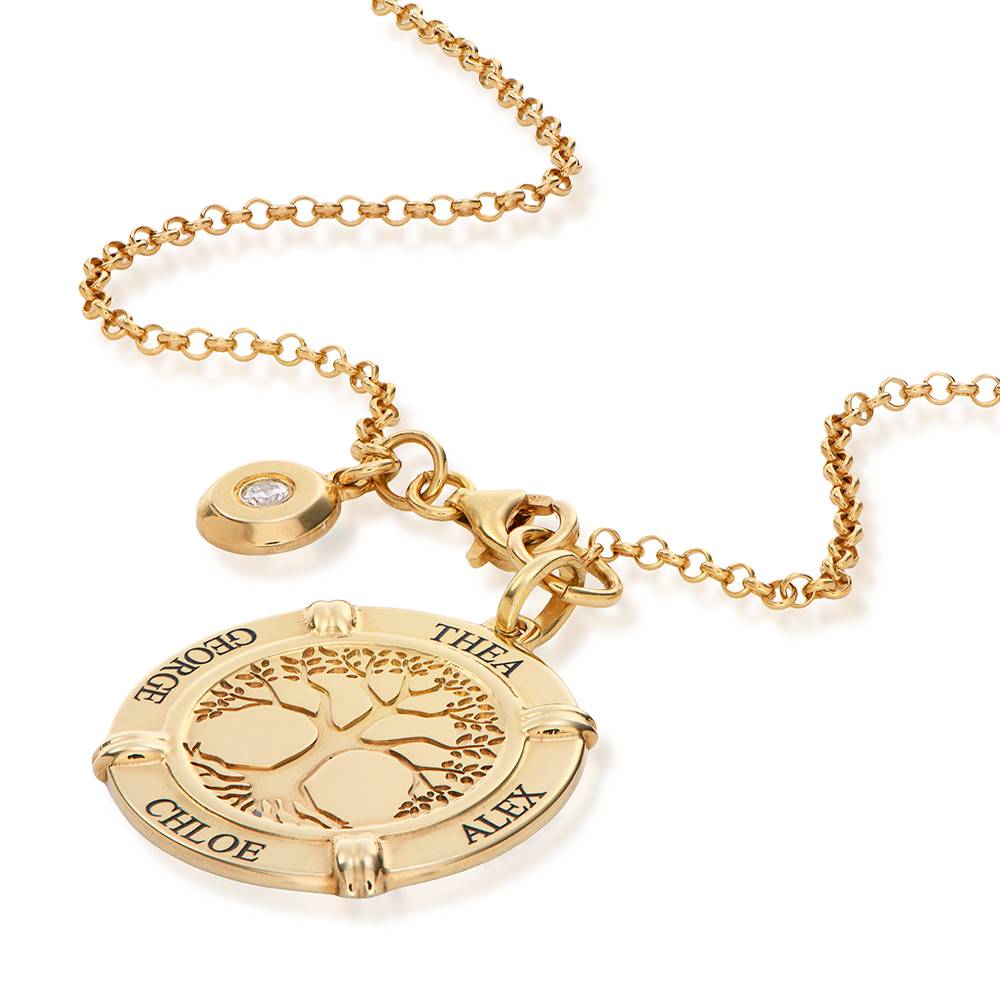Family Roots Personalized Name Necklace with Diamond Charm in 18K Gold Vermeil-3 product photo