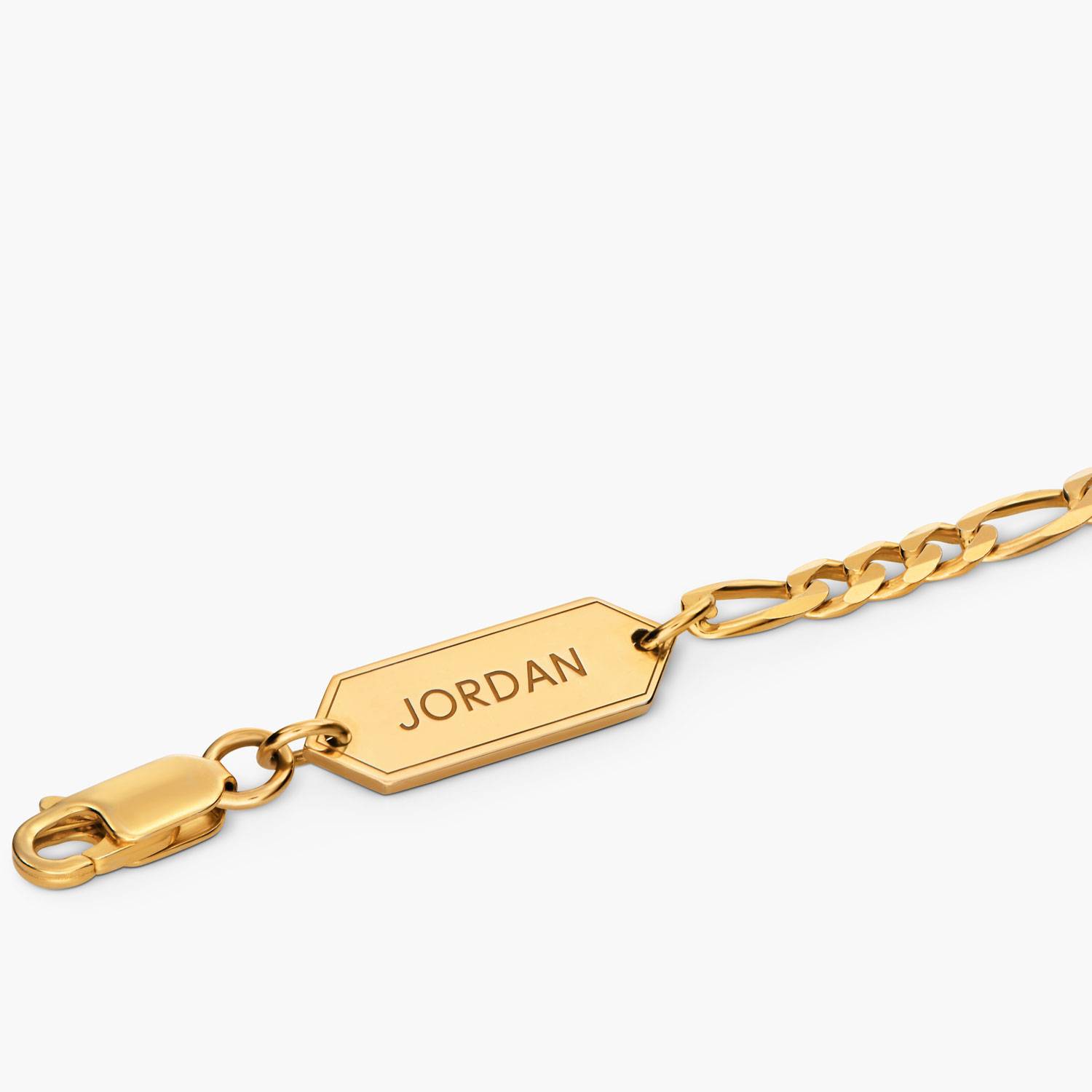 Engraved Figaro Bracelet 5mm in Gold Plating-3 product photo