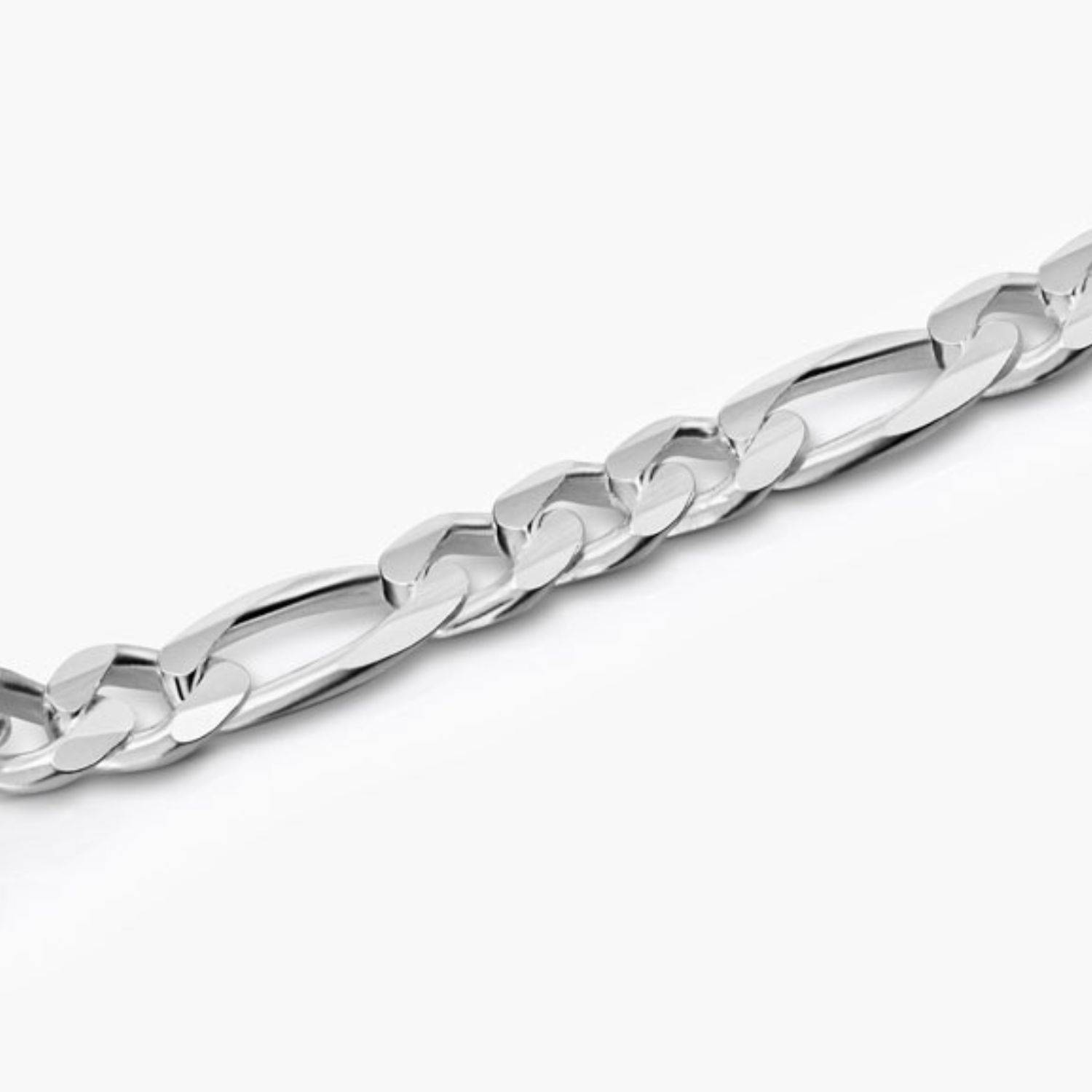 Engraved Figaro Bracelet 3mm in Stainless Steel-3 Engraved Figaro Bracelet 3mm in Stainless Steel-3 product photo
