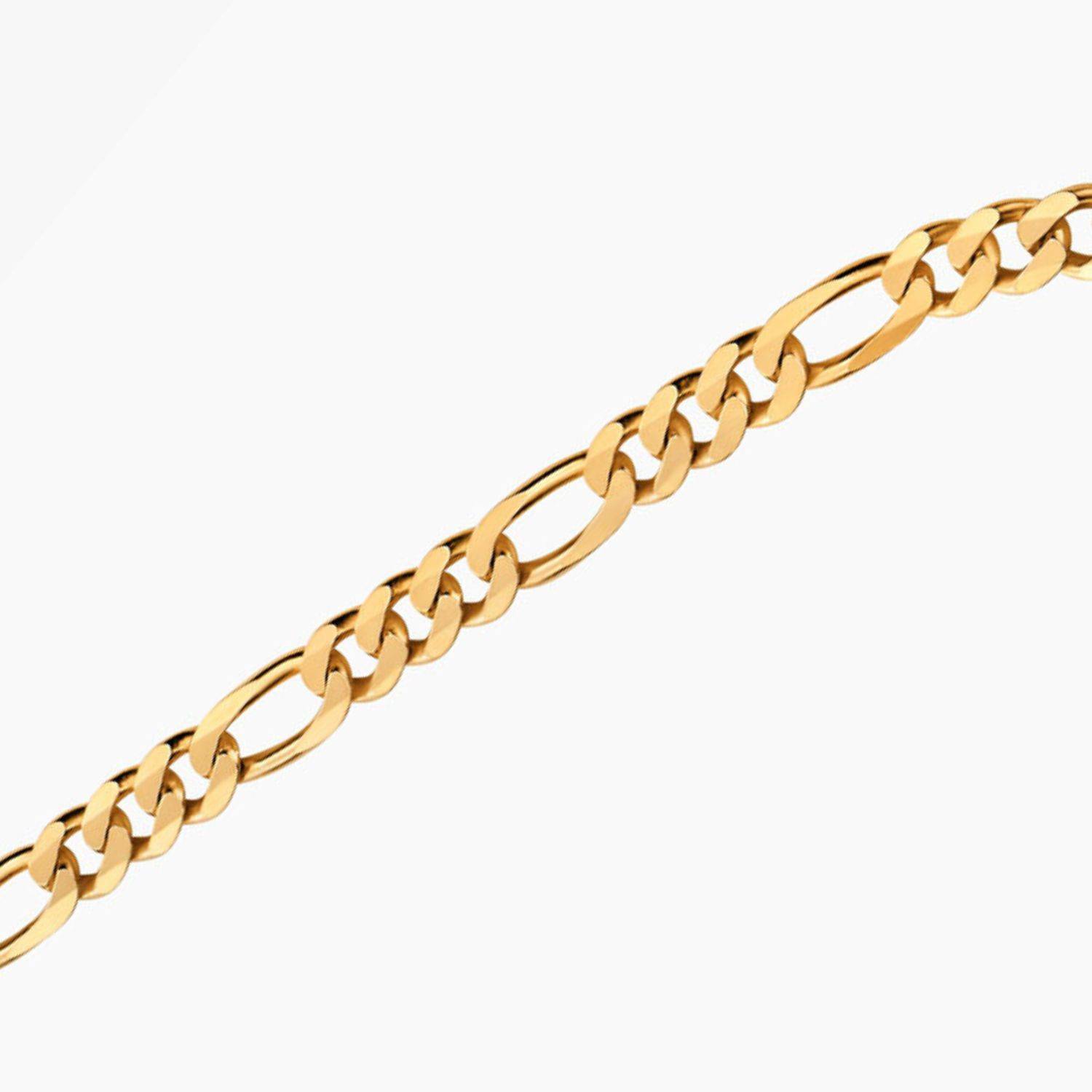 Engraved Figaro Necklace 3mm in Gold Plating-3 Engraved Figaro Necklace 3mm in Gold Plating-3 product photo