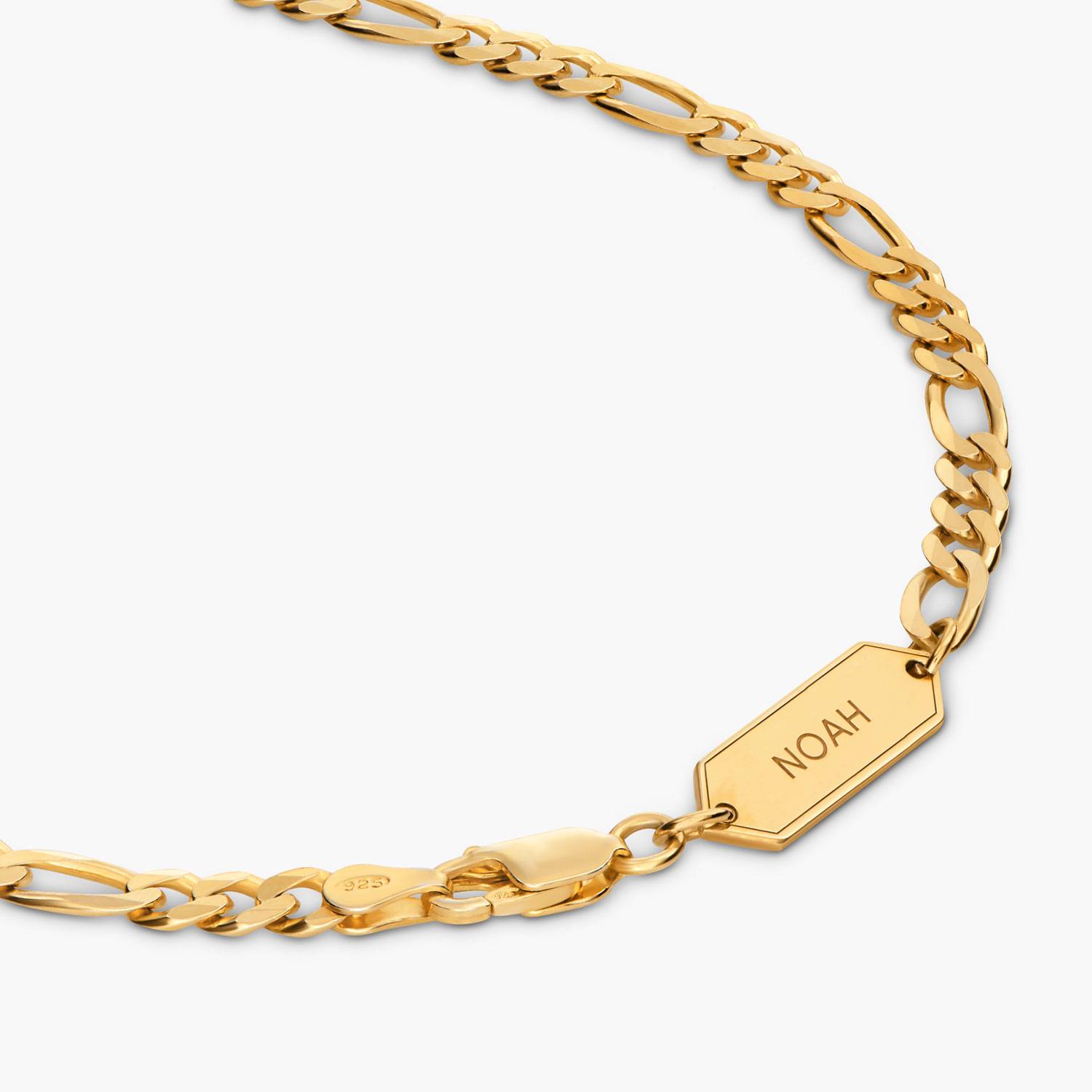 Engraved Figaro Necklace 3mm in Gold Plating-2 Engraved Figaro Necklace 3mm in Gold Plating-2 product photo