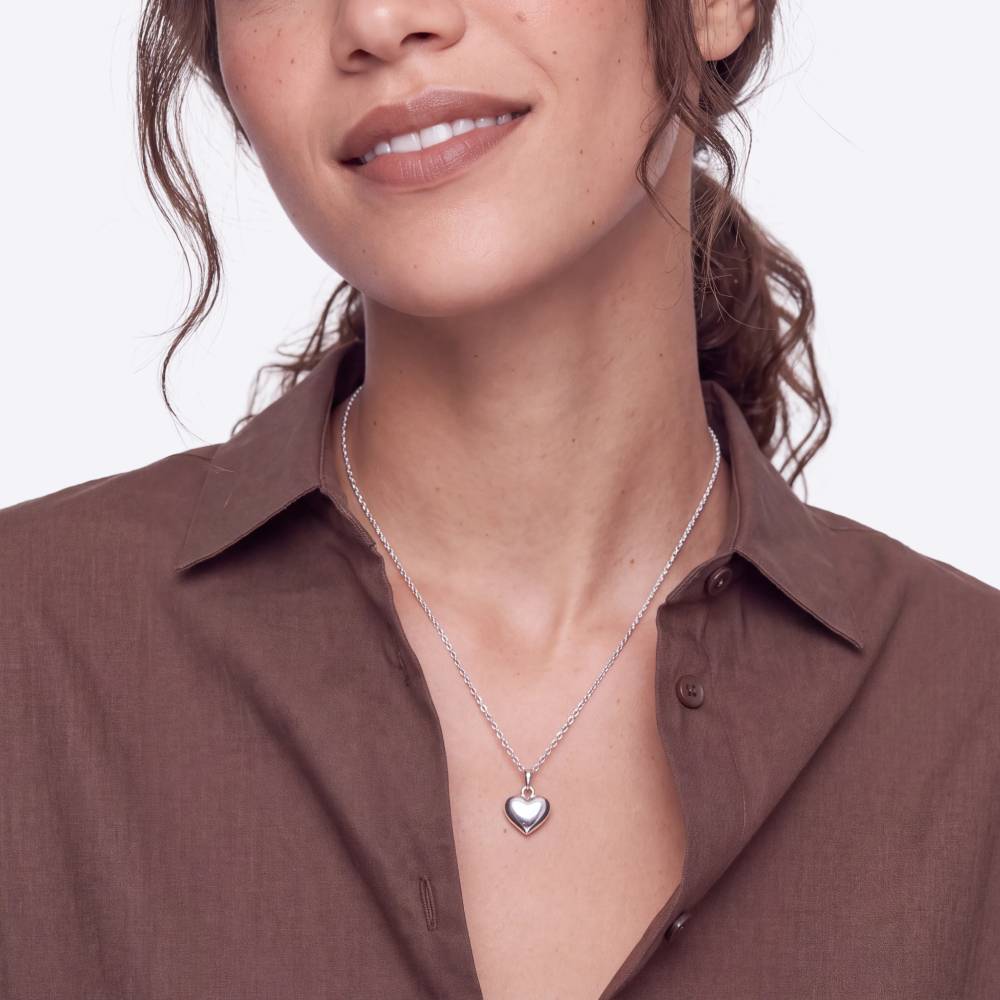 Forever Heart Charm Necklace in Silver-3 product photo