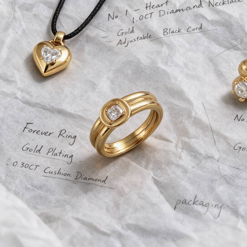 Forever Ring in Gold Plating with 0.30CT Cushion Diamond-2 Forever Ring in Gold Plating with 0.30CT Cushion Diamond-2 product photo