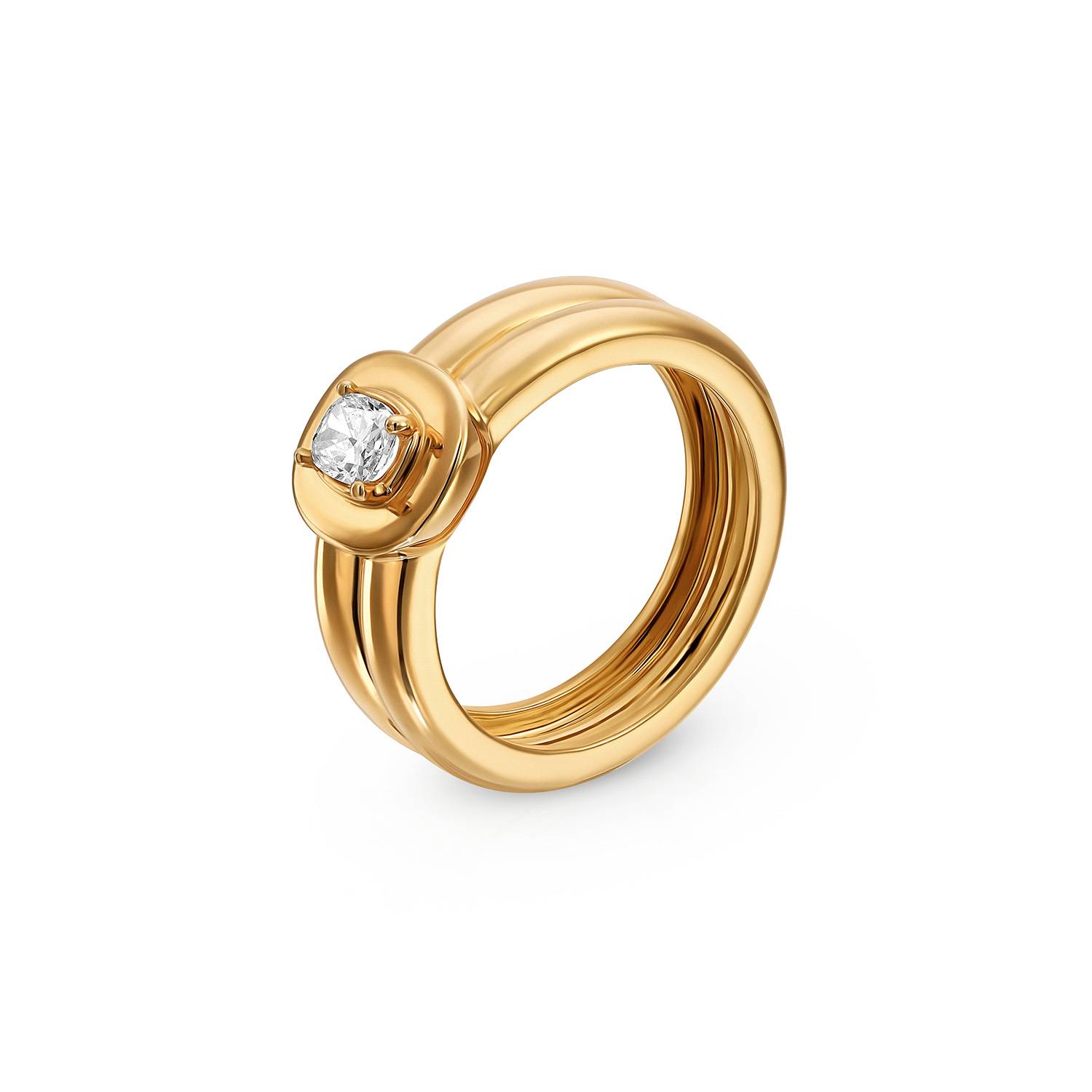 Forever Ring in Gold Plating with 0.30CT Cushion Diamond