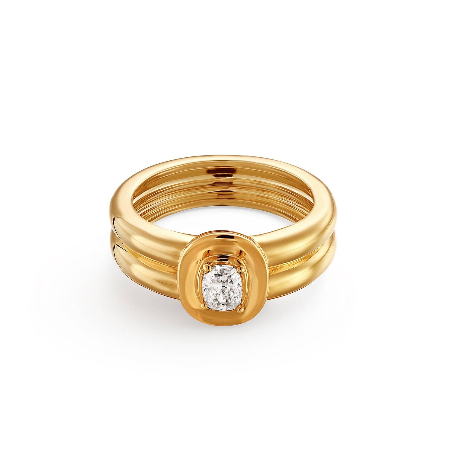 Forever Ring in Gold Plating with 0.30CT Cushion Diamond-4 Forever Ring in Gold Plating with 0.30CT Cushion Diamond-4 product photo