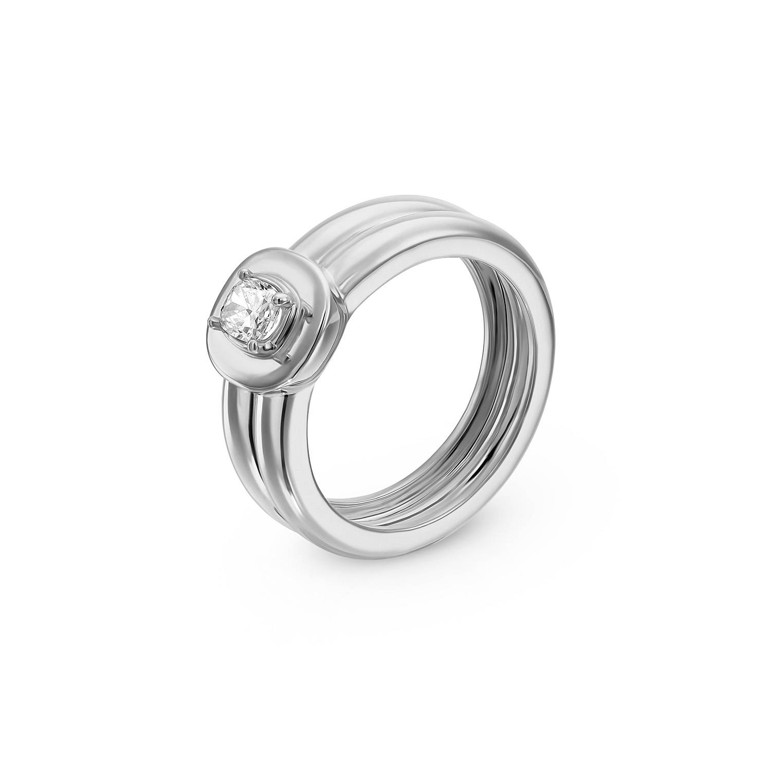 Forever Ring in Silver Plating with 0.30CT Cushion Diamond
