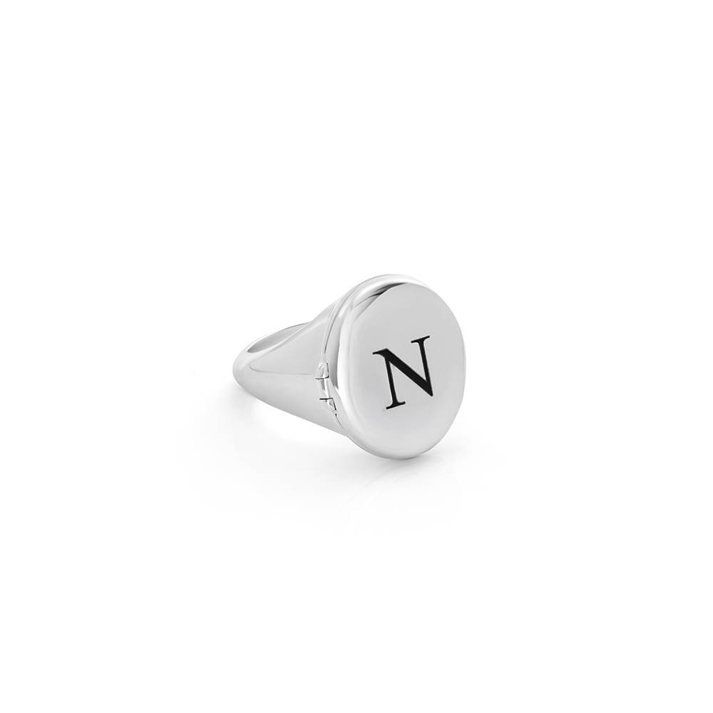 Forever Yours Initial Pinky Ring in Silver Finish-4 Forever Yours Initial Pinky Ring in Silver Finish-4 product photo