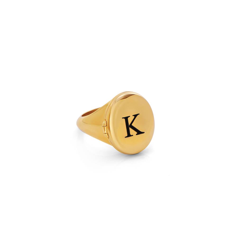 Forever Yours Initial Pinky Ring in gold finish-3 Forever Yours Initial Pinky Ring in gold finish-3 product photo