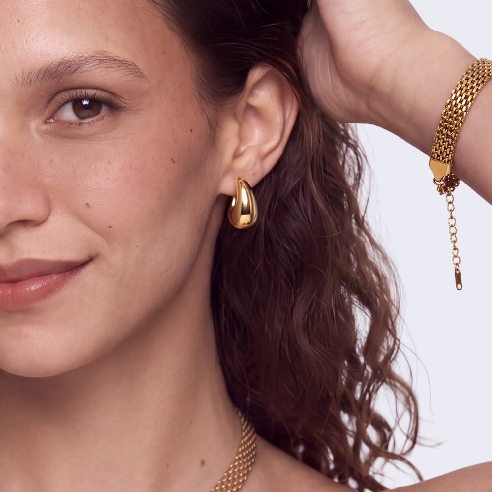 Gigi Drop Earrings in Gold PVD Plating-3 product photo