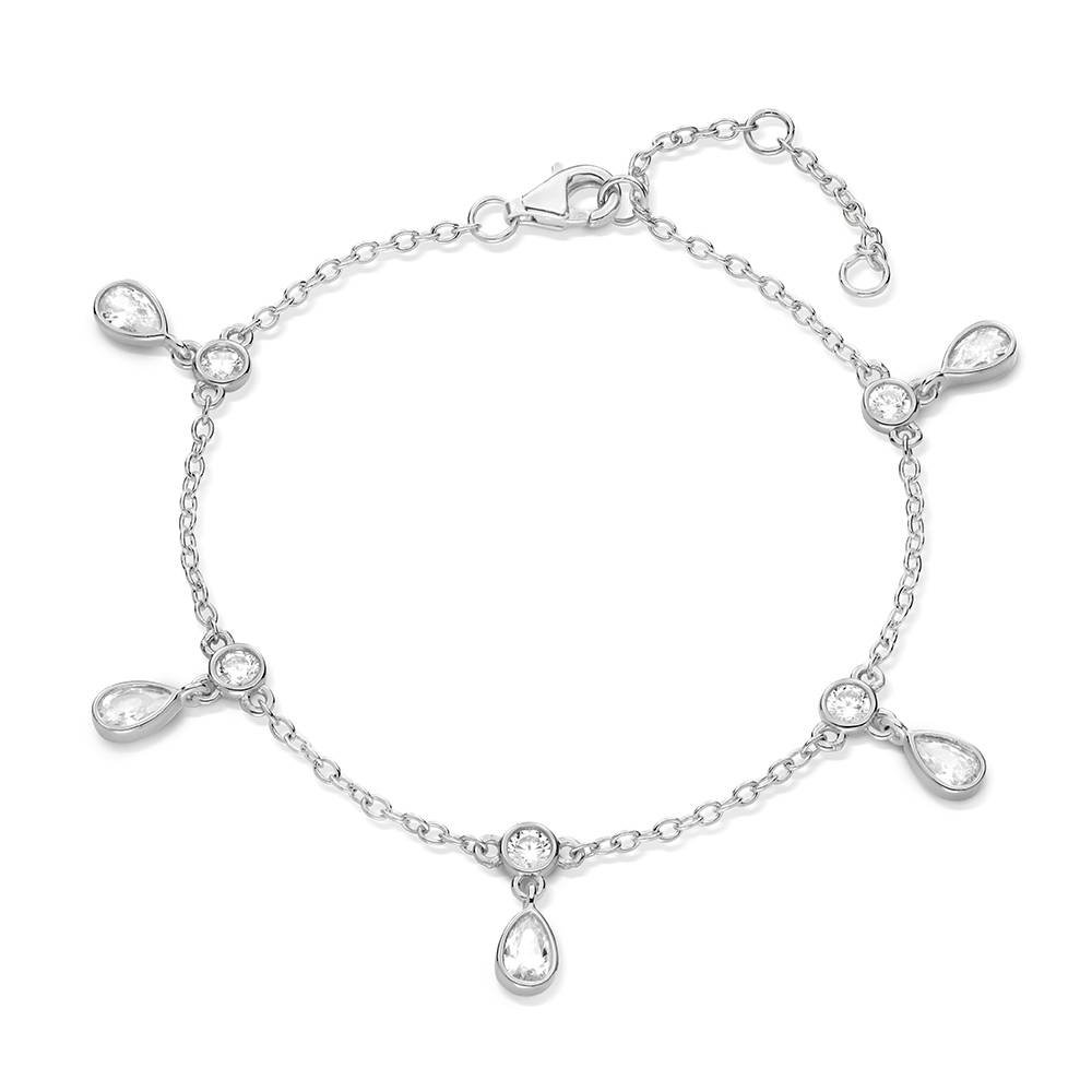 Halo Drop Cable Bracelet in Silver