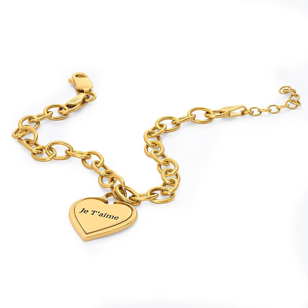 Heart-to-Heart Engravable Bracelet in Gold Plating-2 product photo