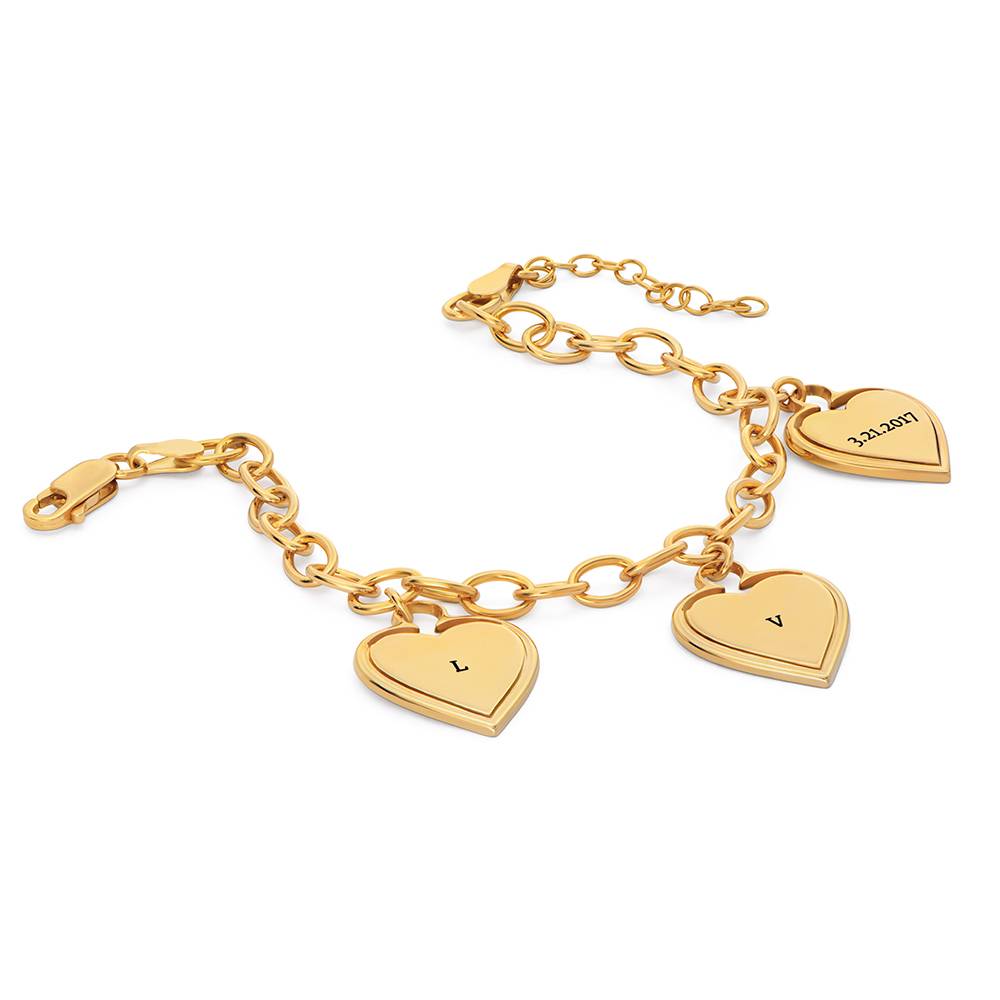 Heart-to-Heart Engravable Bracelet in Gold Plating-2 product photo