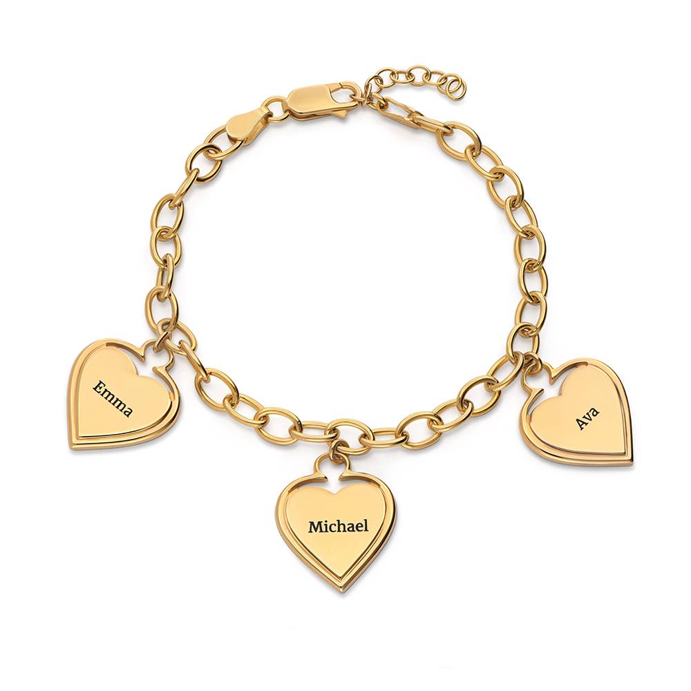 Heart-to-Heart Engravable Bracelet in Gold Vermeil-2 product photo
