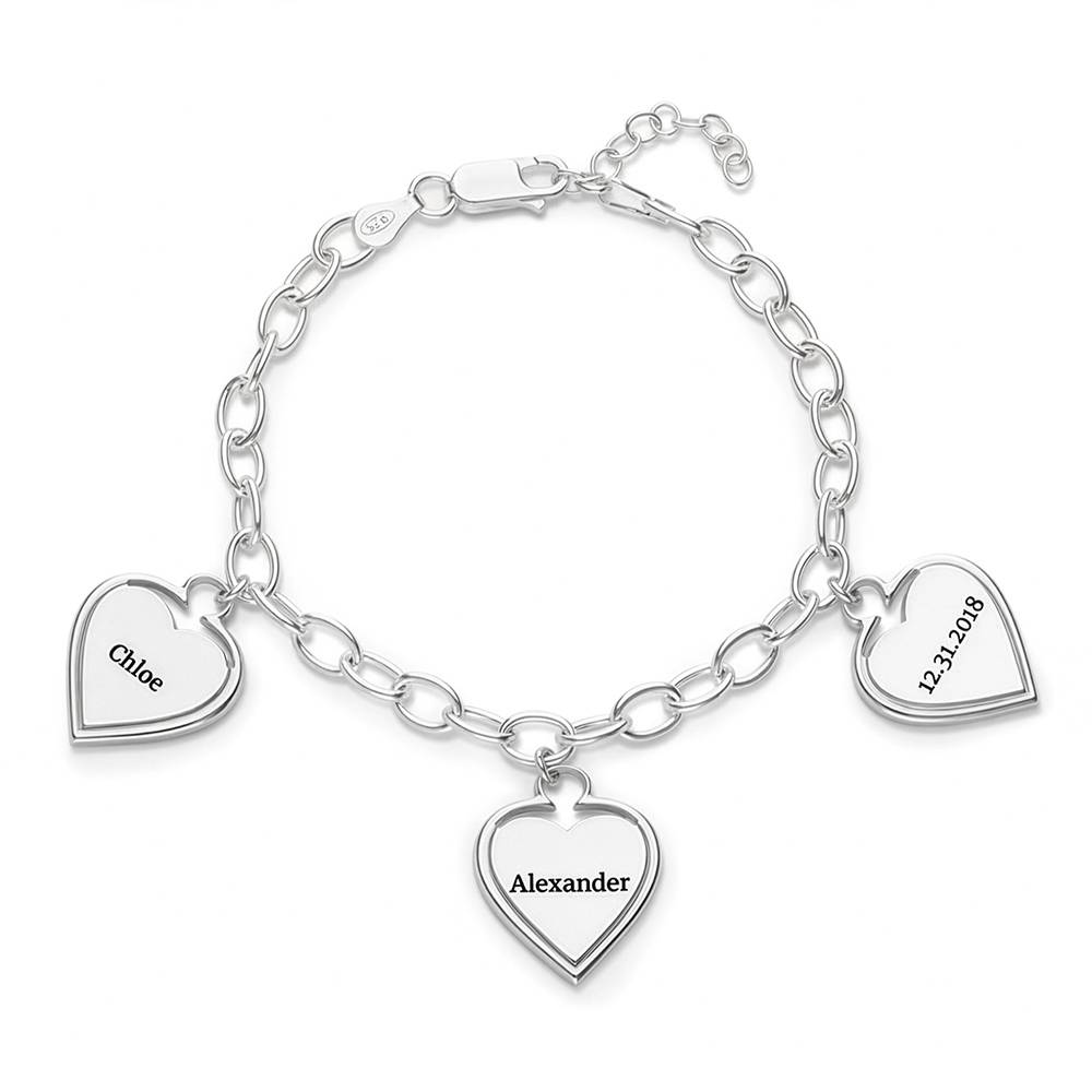 Heart-to-Heart Engravable Bracelet in Sterling Silver-1 product photo