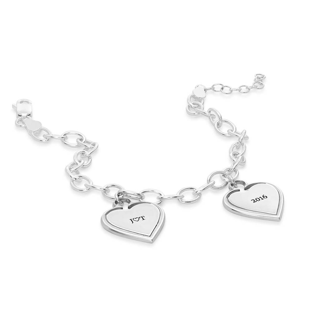 Heart-to-Heart Engravable Bracelet in Sterling Silver-5 product photo