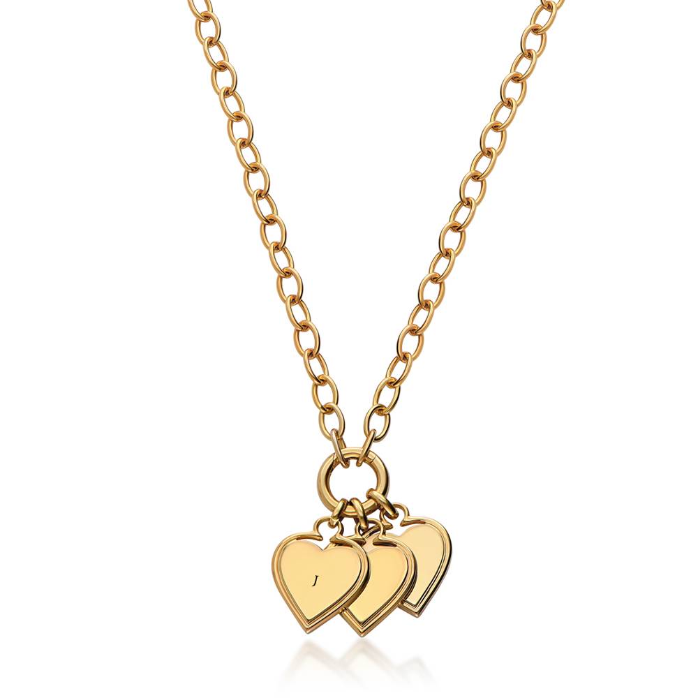 Heart-to-Heart Engravable Necklace in Gold Vermeil-4 product photo