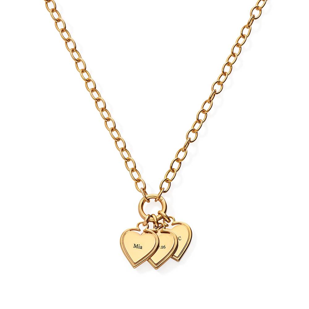 Heart-to-Heart Engravable Necklace in Gold Vermeil-2 product photo