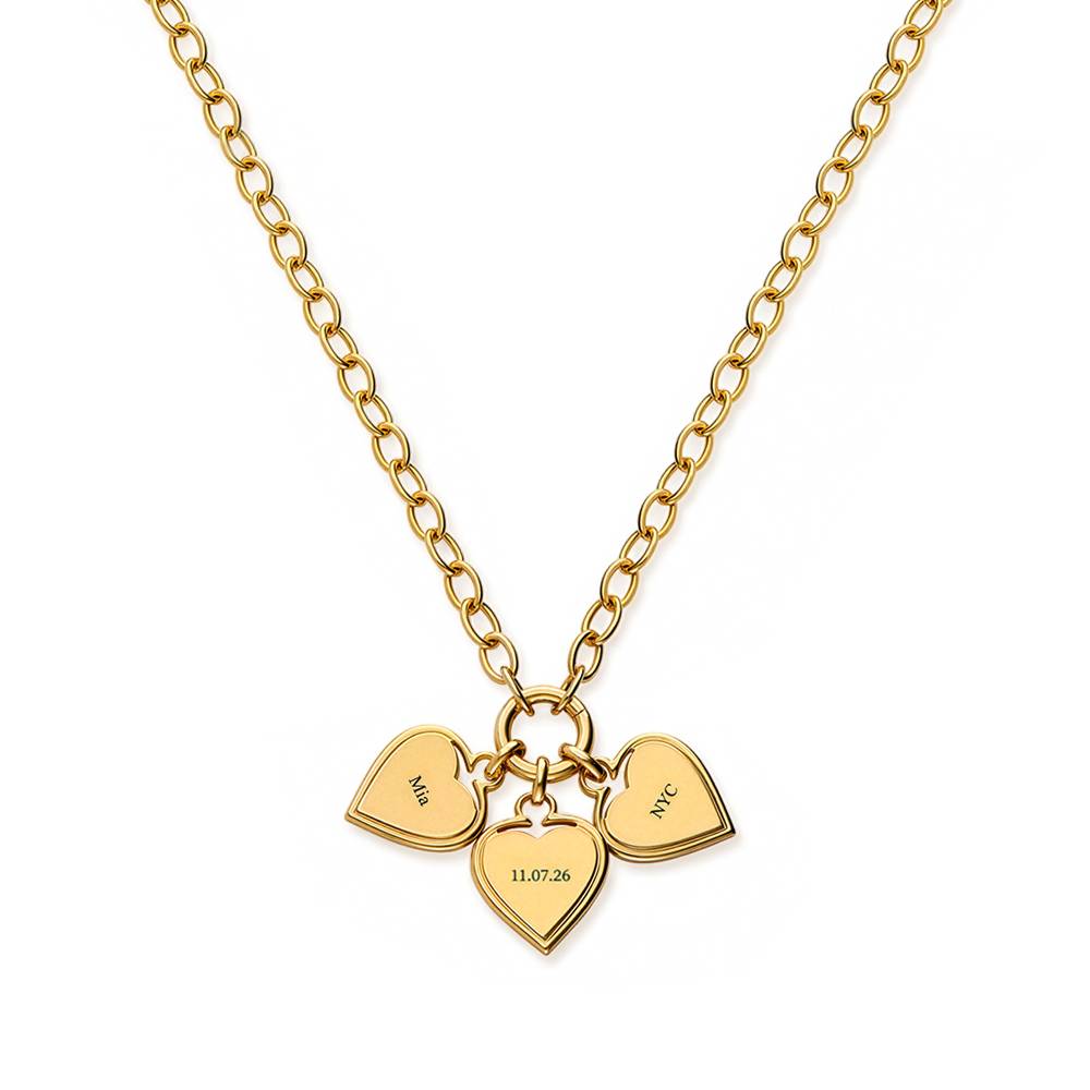 Heart-to-Heart Engravable Necklace in Gold Vermeil-5 product photo